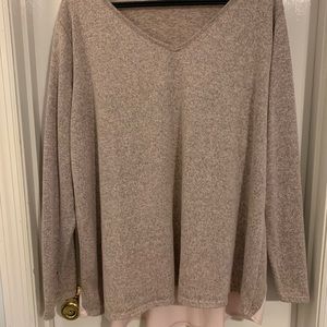 SLS pink and gray heathered top